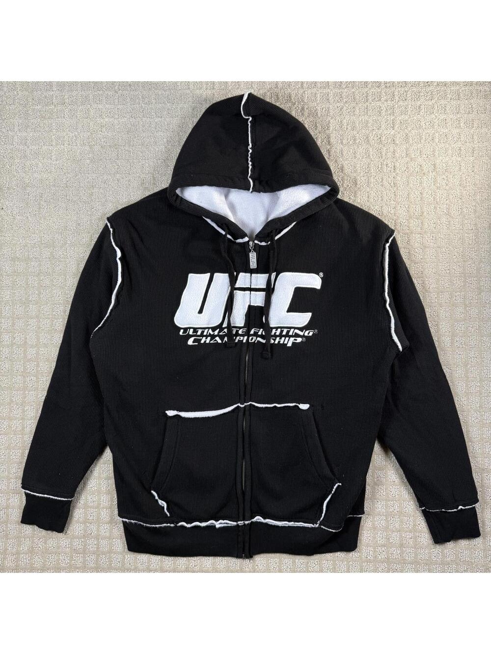 UFC Full Zip Hoodie Large Black Y2K